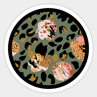 Modern abstract rose and leopard texture Sticker